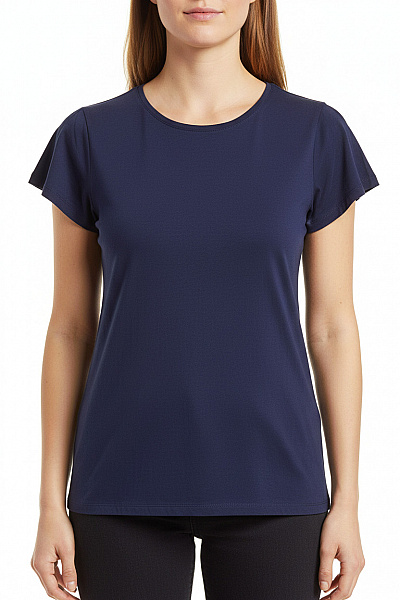 Jednoduché Dámské Tričko Modré Vel. L