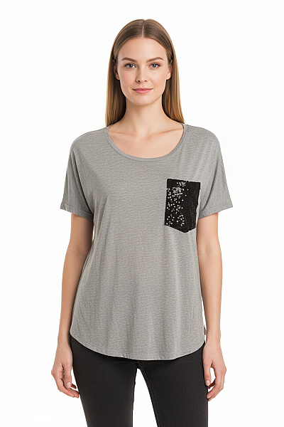 Dámské Tričko Šedé ZARA Second Hand Vel. S