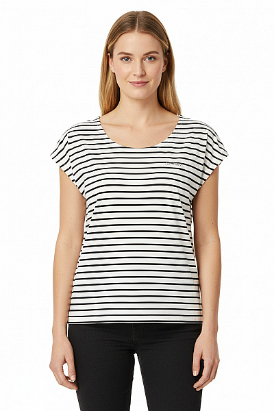 S.OLIVER Dámské Tričko S Potiskem Černobílé Second Hand Vel. 38