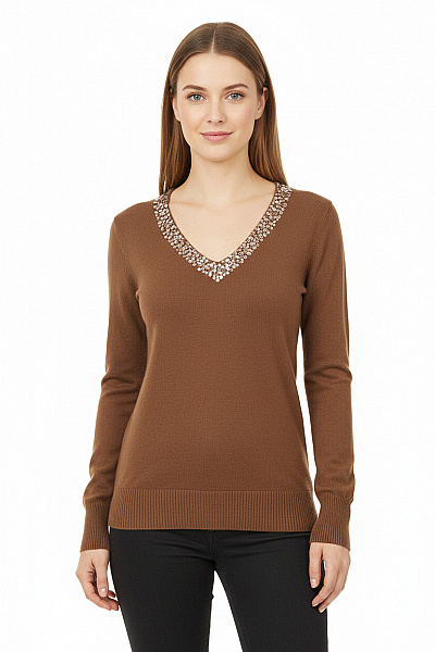 Melrose Dámský Pulovr Hnědý Vel. 32
