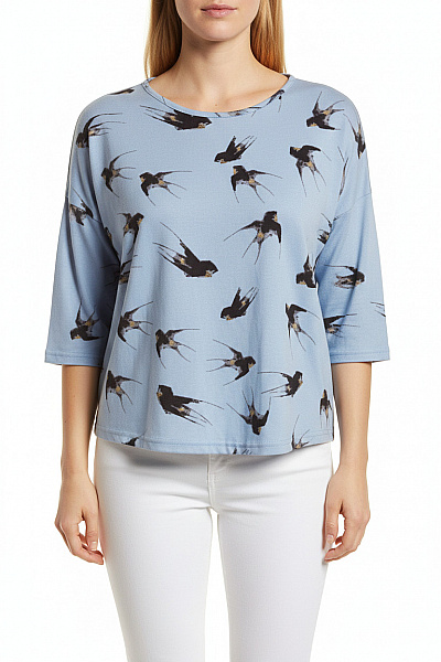 Vzorovaná  Halenka Modrá ONLY Vel. M