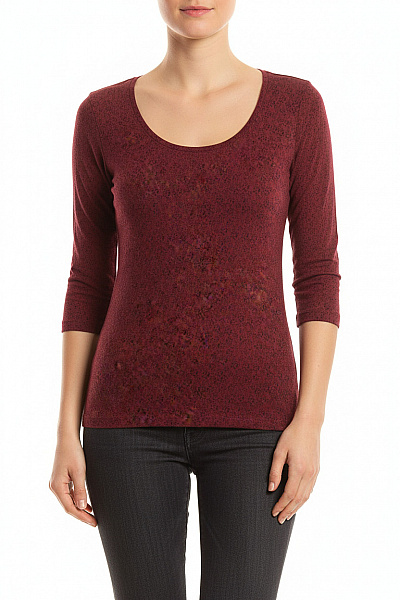 Esprit Dámské Tričko S Potiskem Vínová Second Hand Vel. S