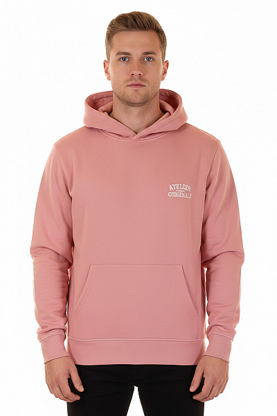 Pánská Mikina Bez Zapínání Růžová JACK & JONES