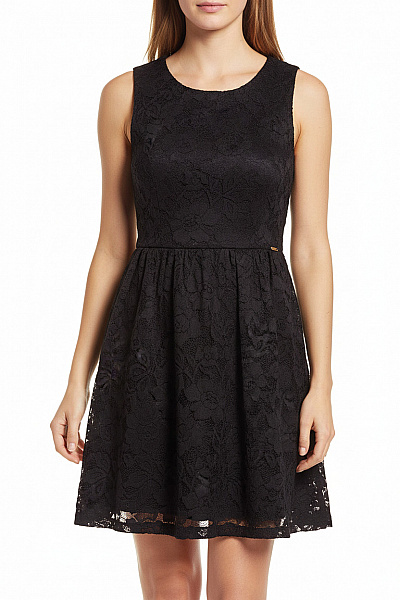  Šaty S Krajkou Černé Guess Vel. M