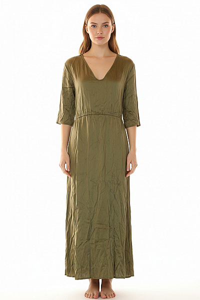 LAWRENCE GREY Zelené šaty Maxi S Krátkým Rukávem Volnočasové Vel. 44