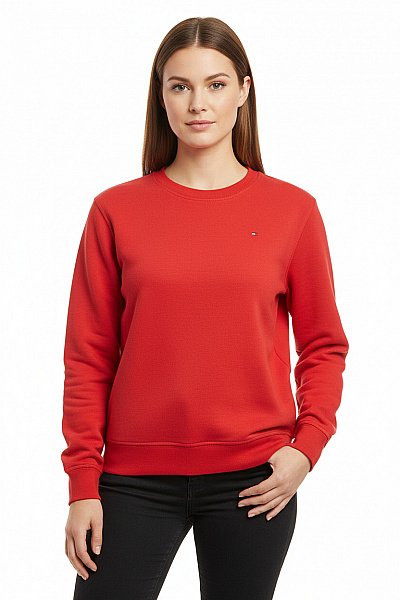 Dámská Mikina Bez Zapínání Červená TOMMY HILFIGER Vel. L