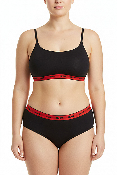 Hugo Boss Dámská Bavlněná Podprsenka Crop Top Hladká černá Vel. XXL