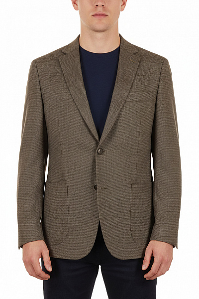 Pánské Sako Vlněné Hnědé Vel. 27
