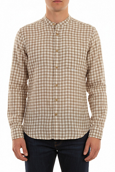 Pánská Košile Lněná Hnědá Luis Trenker Vel. XL