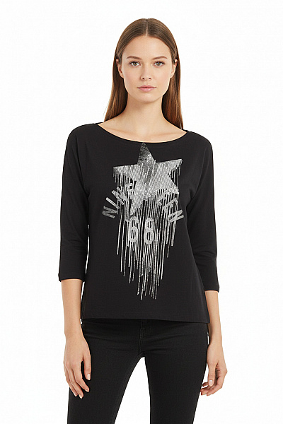 Dámské Tričko S Potiskem Černé Esprit