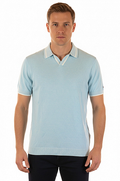 TOMMY HILFIGER Pánské Tričko Lněné Modré Vel. XL