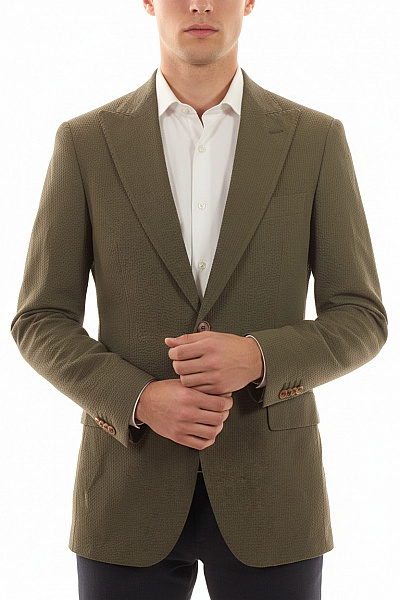 TOMBOLINI Pánské Volnočasové Sako Zelené Outlet Vel. 48