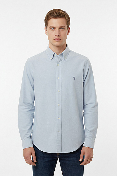 Ralph Lauren Pánská Košile Jednobarevná Modrá Vel. L