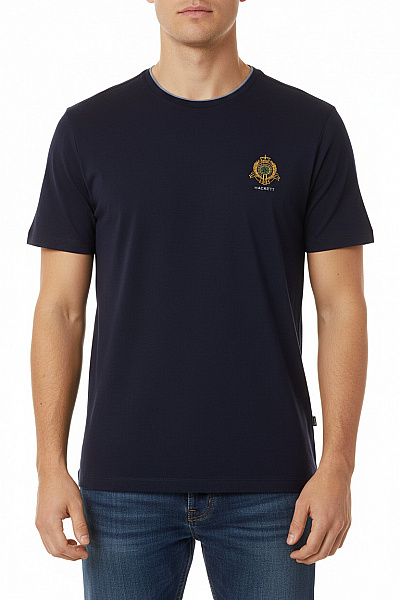 Jednoduché Pánské Tričko Modré HACKETT Vel. XL