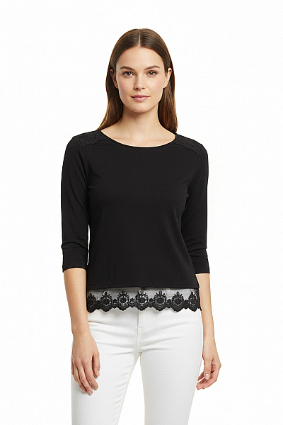 Bershka Vzorovaná  Halenka Černá Vel. M