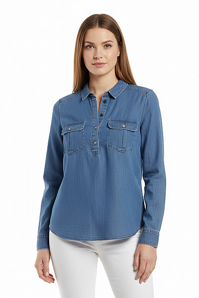 Massimo Dutti  Halenka Jednobarevná Modrá Second Hand Vel.  40