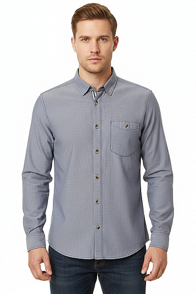 Pánská Košile Jednobarevná Modrá TOM TAILOR Vel. XL