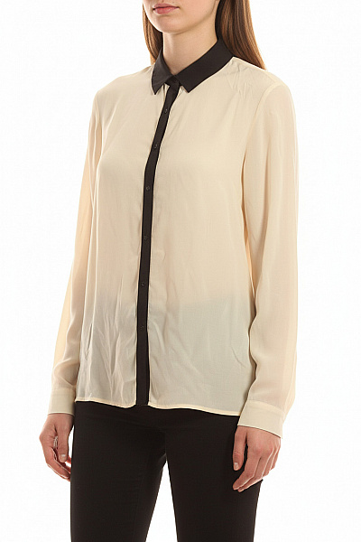 Dámská Košile Hedvábná Béžová
