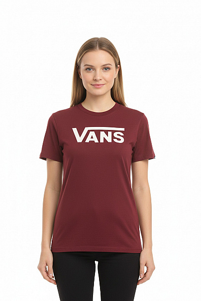 Vans Dámské Tričko S Potiskem Vínová Vel. M