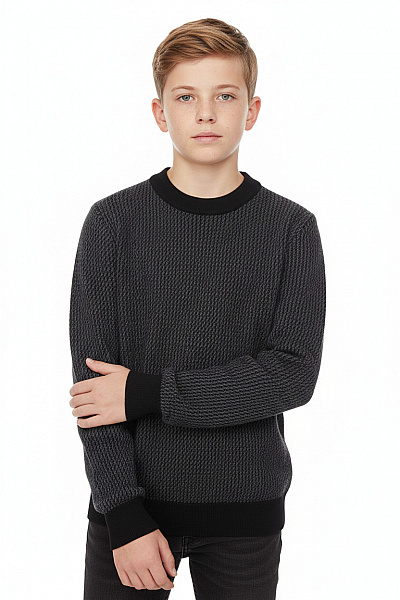 Hugo Boss Chlapecký Svetr Vlněné Šedé