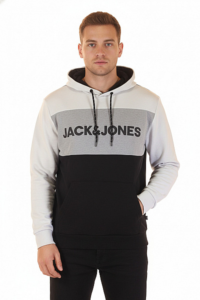 Pánská Mikina Bez Zapínání Černobílá JACK & JONES Vel. XXL