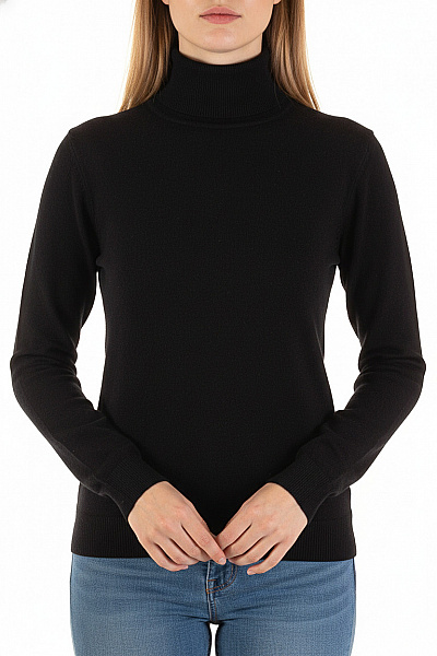 Dámský Svetr Vlněný Černý Second Hand Vel. 38