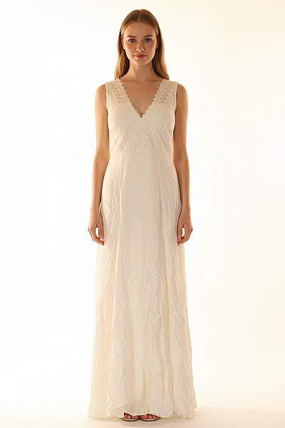 IVY & OAK Dlouhé Krajkové šaty Bez Rukávů Letní Boho Vel. 38