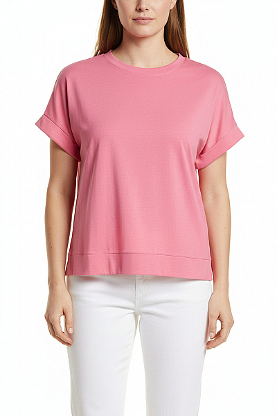 RICH&ROYAL Jednoduché Dámské Tričko Růžové