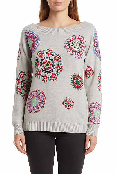 Dámský Svetr Šedý DESIGUAL Vel. XL