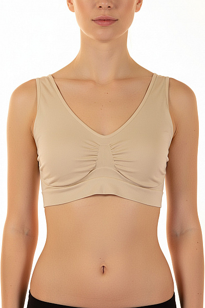 Intimidea Dámská Bezešvá Hladká Podprsenka Na Doma Béžová Vel. 4xl