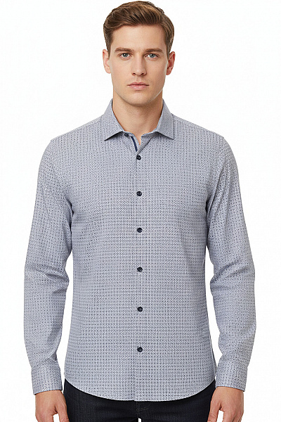 Vzorovaná Pánská Košile Modrá OLYMP Second Hand Vel. 42