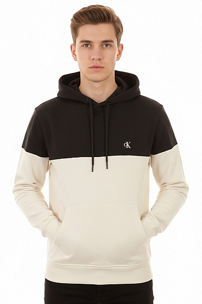 Pánská Mikina Bez Zapínání Černobílá Calvin Klein Vel. S