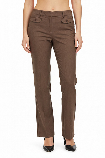 ZERO Dámské Kalhoty Rovné Hnědé Vel. 40