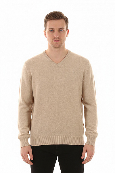 HACKETT Pánský Svetr Vlněný Béžový Vel. L