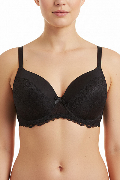 Hunkemoller Dámská Krajková Podprsenka černá Push Up