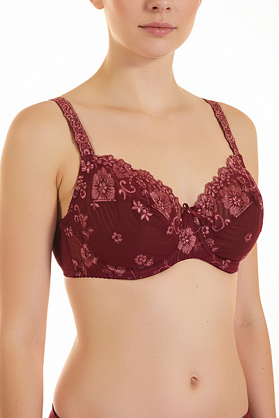 Lascana Dámská Krajková Podprsenka červená S Ozdobami Velikost 90b