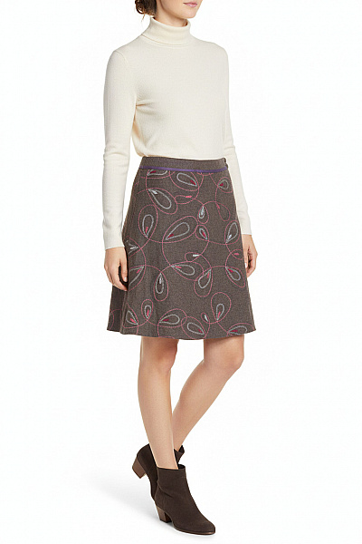 White Stuff  Sukně áčková Vlněná Šedá