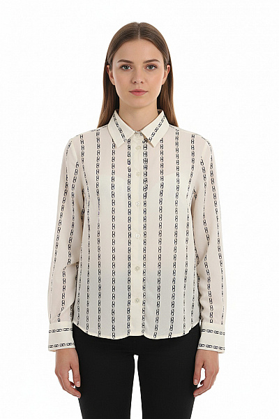 Vzorovaná Dámská Košile Bílá Seidensticker Vel. 38