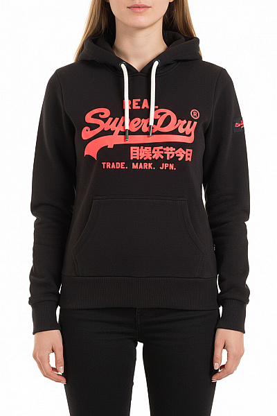 SUPERDRY Dámská Mikina Bez Zapínání Černá Vel. 38