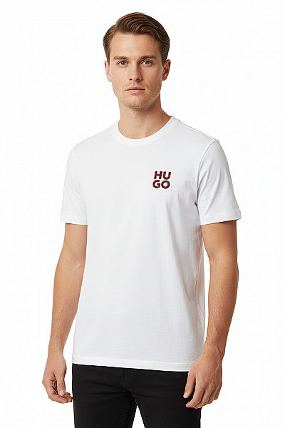 Hugo Boss Pánské Tričko S Potiskem Bílé Vel. M
