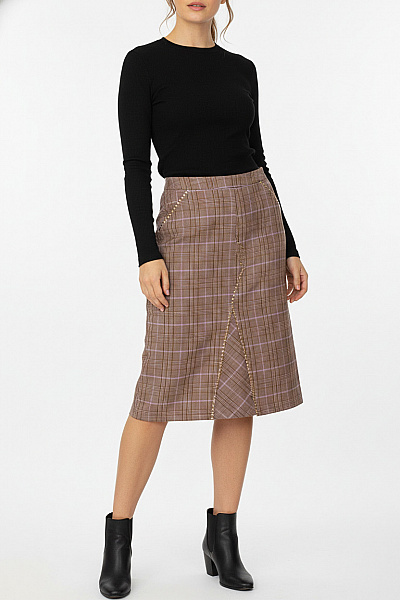 Whistles Sukně Vlněná Hnědá