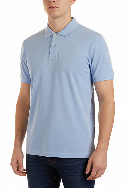 Crone Pánské Tričko S Límečkem Modré Vel. L