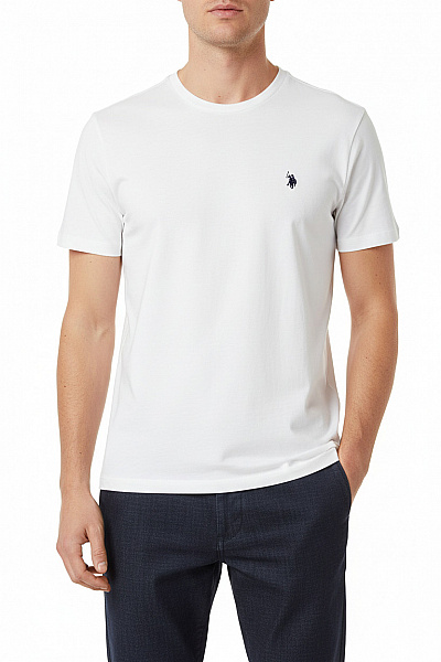 U.S.POLO ASSN. Jednoduché Pánské Tričko Kožešinové Stříbrné Vel. L