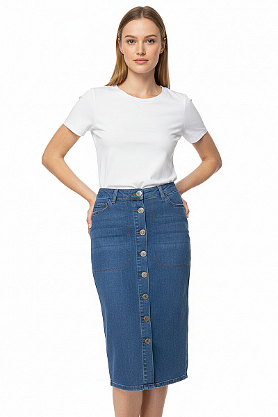 Džínová  Sukně Modrá SECOND FEMALE