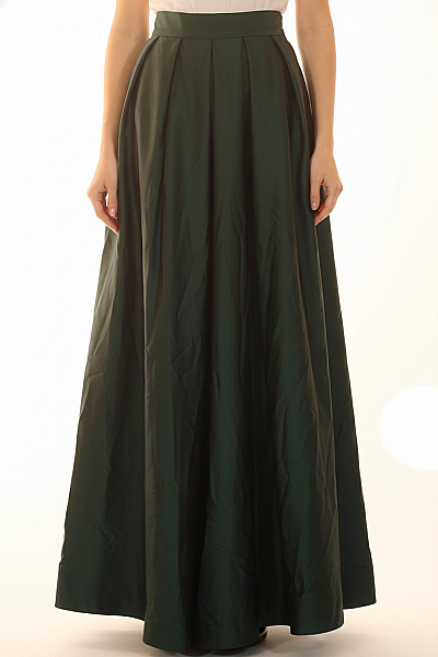 Nicole  Dámská Tmavě Zelená Plisovaná Maxi Sukně Elegantní Společenská Polyesterová Velikost 38