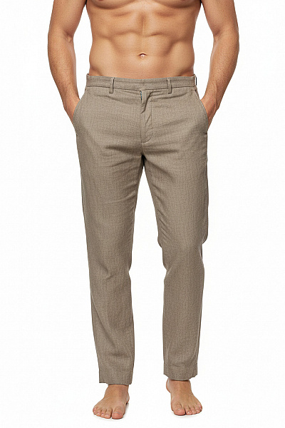 Hugo Boss Pánské Chino Kalhoty Lněné Zelené Vel. 50