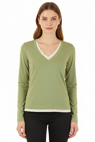 Jednoduché Dámské Tričko Zelené S.OLIVER