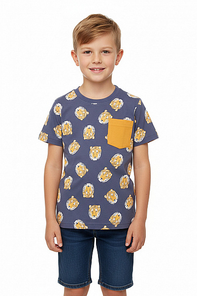 Chlapecké Tričko Modré Blue Seven