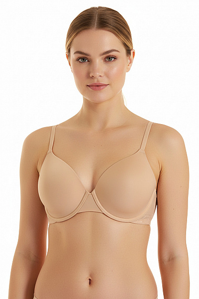 Donna Karan Dámská Hladká Push Up Podprsenka Béžová Vel. 38B