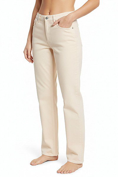 Weekday Dámské Kalhoty Rovné Béžové Vel. 32/28